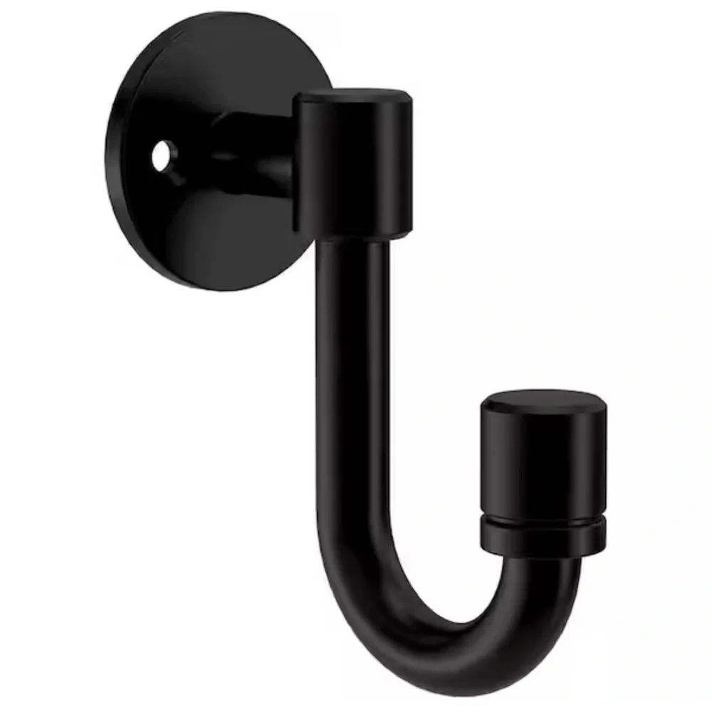 Franklin Brass Wall J-Hooks in Matte Black (4-Pack)